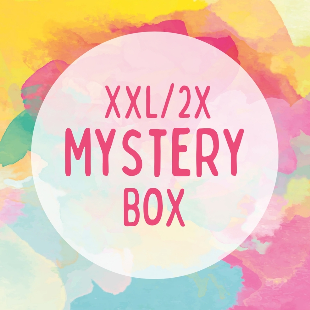 Mystery box filled with XXL and 2X clothing